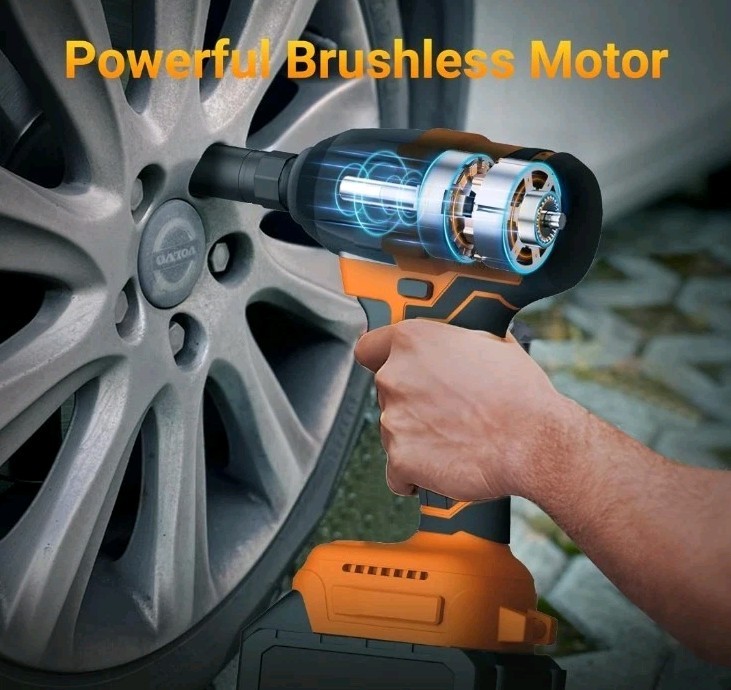 Cordless Impact Wrench 1/2 inch, Torque 258ft-lbs(350N.m), 3500 RPM, 21V