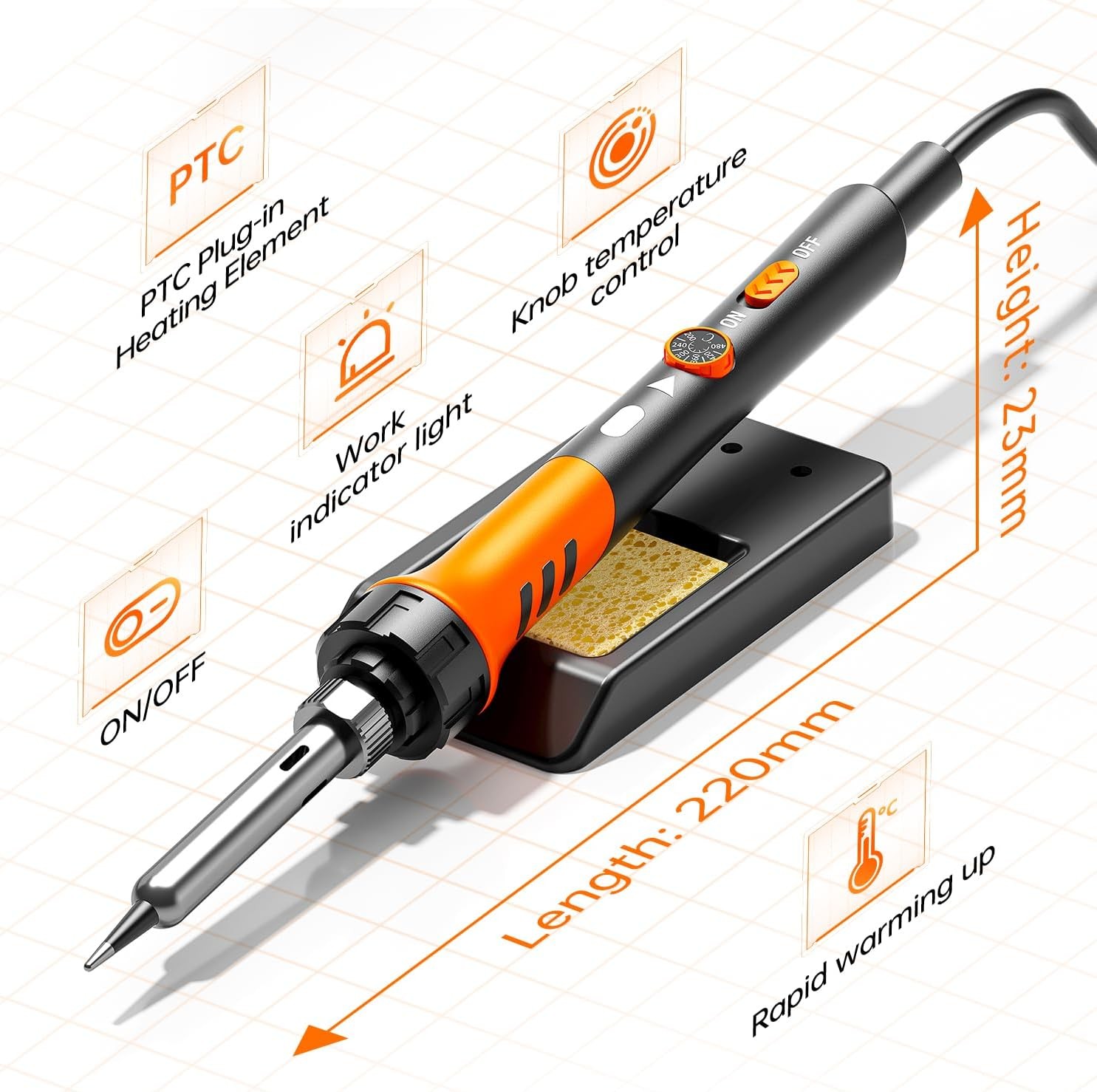 60W Precision Soldering Micro Pen Heavy Duty Kit Small Solder Iron Tool Adjust