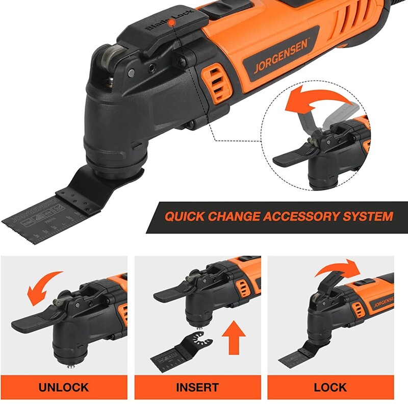JORGENSEN Oscillating Tool 5°Oscillation Angle 4 Amp Oscillating Multi Tools Saw