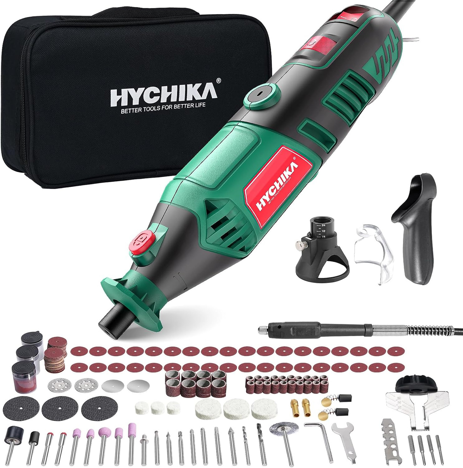 Power Rotary Tool Kit 180W 8000 35000 RPM Variable Speed with 179 Accessories
