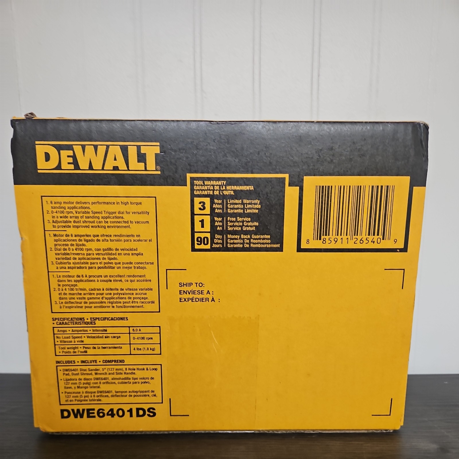Dewalt DWE6401DS 5&Prime; Variable Speed Disc Sander with Dust Shroud