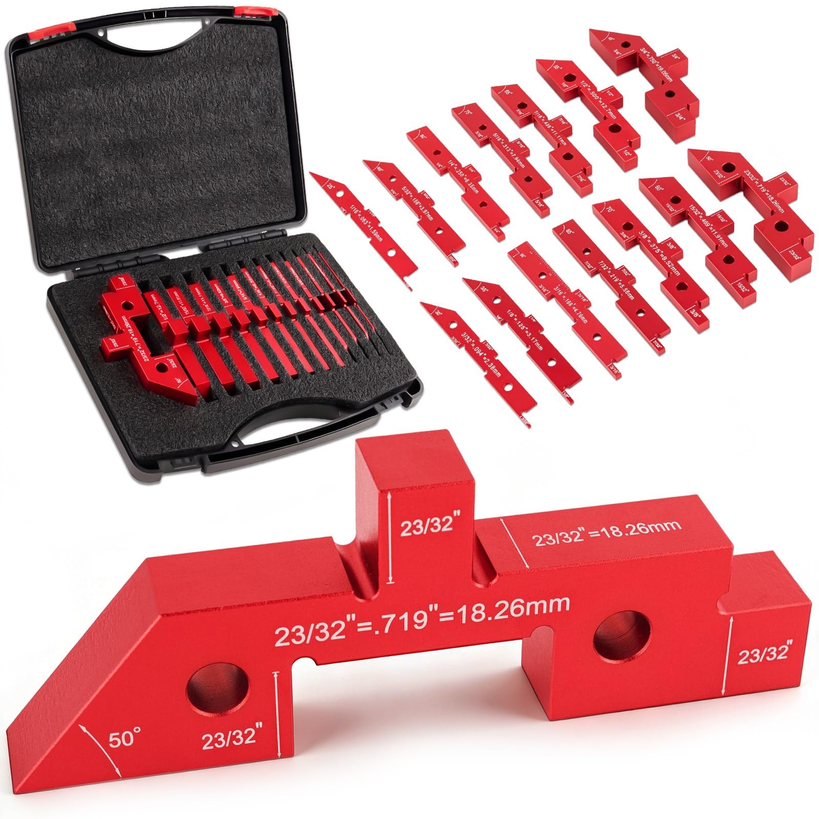 14 Pcs Aluminum Alloy Setup Blocks for Woodworking, Precision Router & Table …