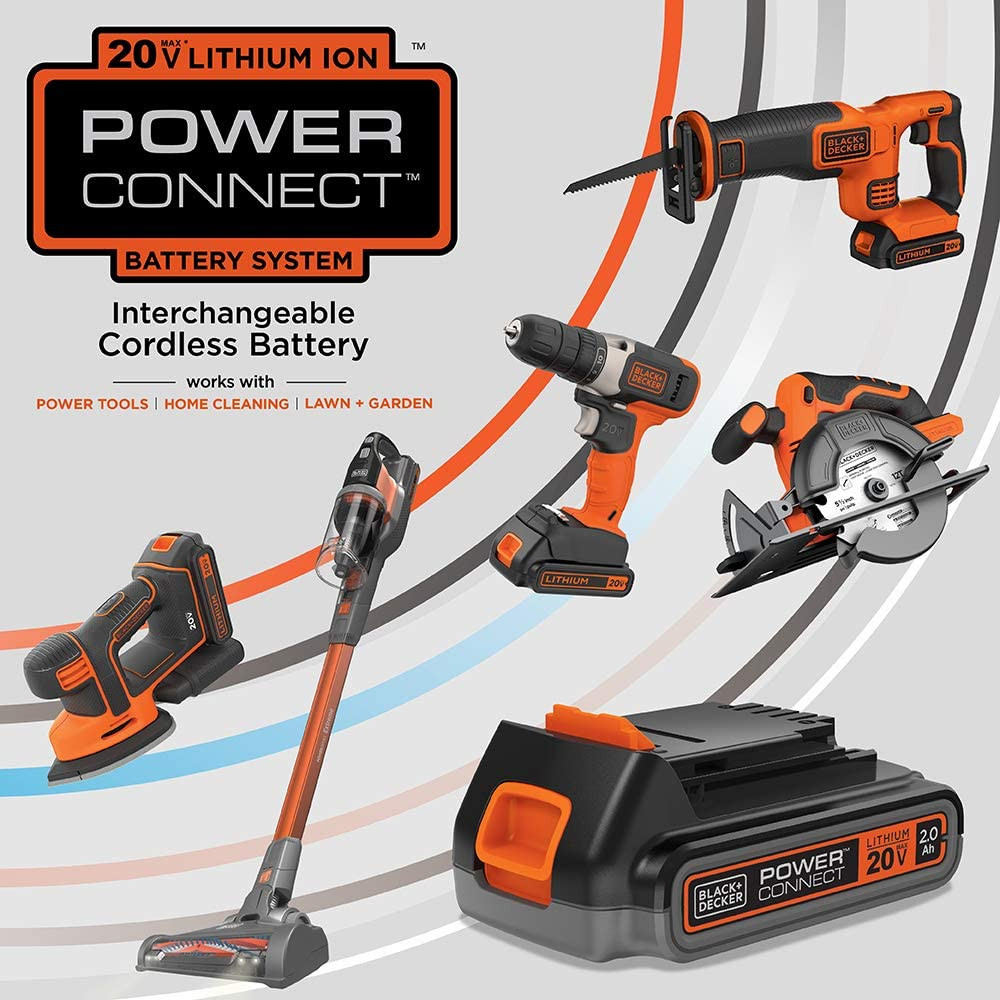 BLACK+DECKER 20V MAX Cordless Drill Driver with Battery and Charger, LED Work Li