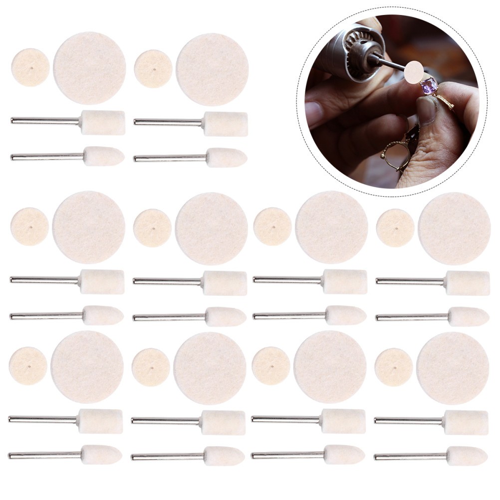 129Pcs Reusable Wool Buffing Wheels Felt Polishing Pads Ideal for Metal Jewelry