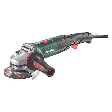 Metabo Wev 1500-125 Rt Angle Grinder, 120Vac, 15-23/64&Prime; Tool L