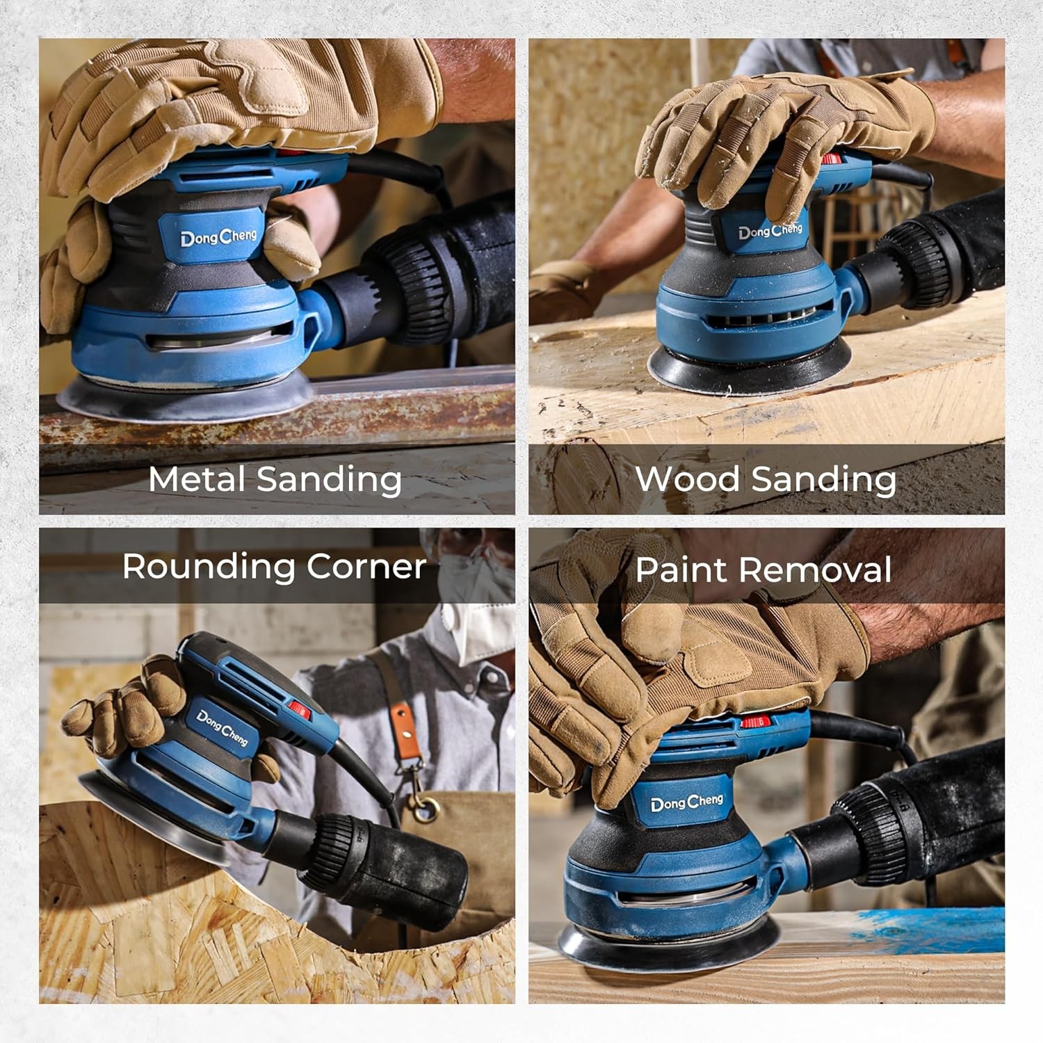 5-Inch Random Orbital Sander 3.2A 12800OPM Electric Palm Sander 6 Variable