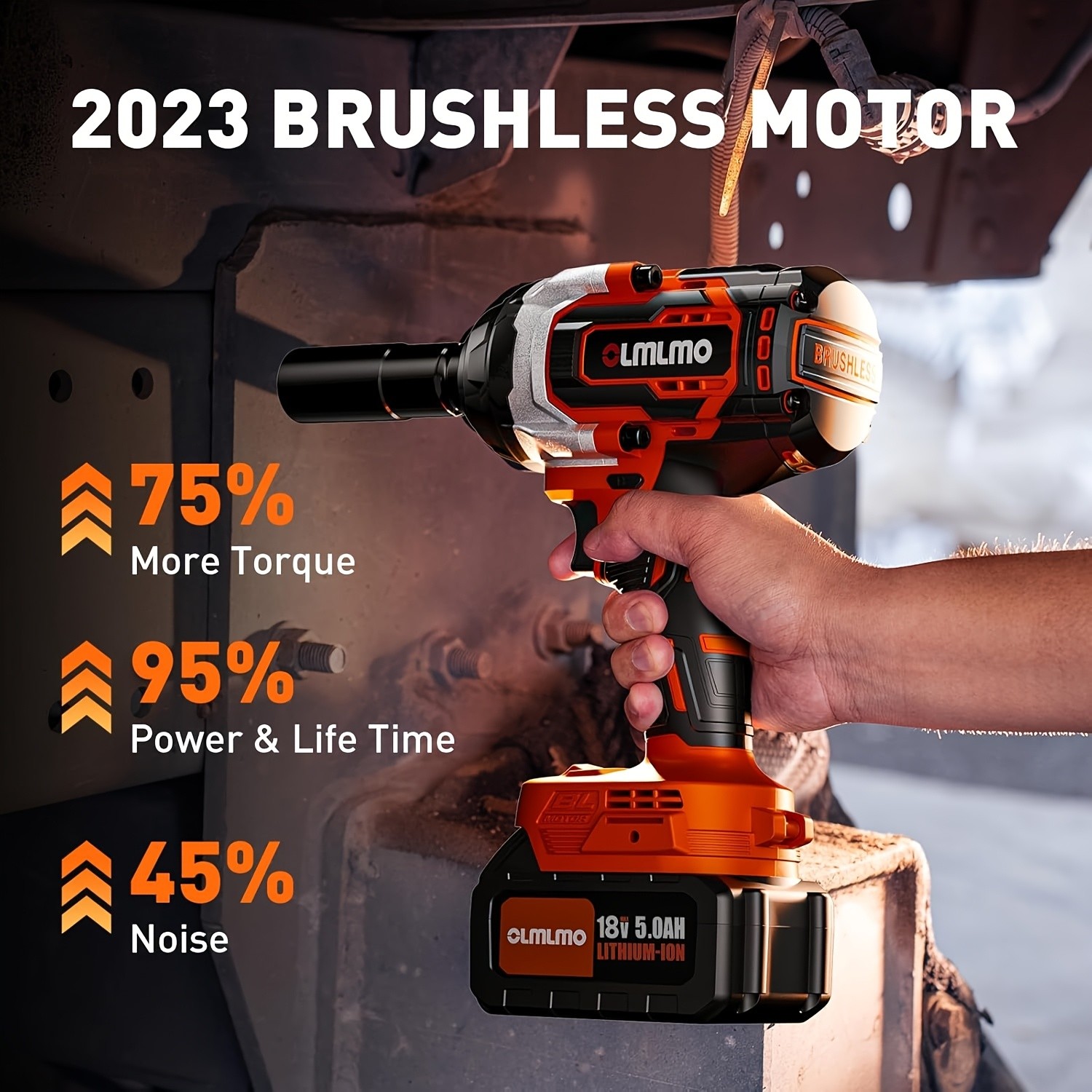 1100Nm Electric Cordless Impact Wrench Heavy-Duty Truck Impact Driver Gun