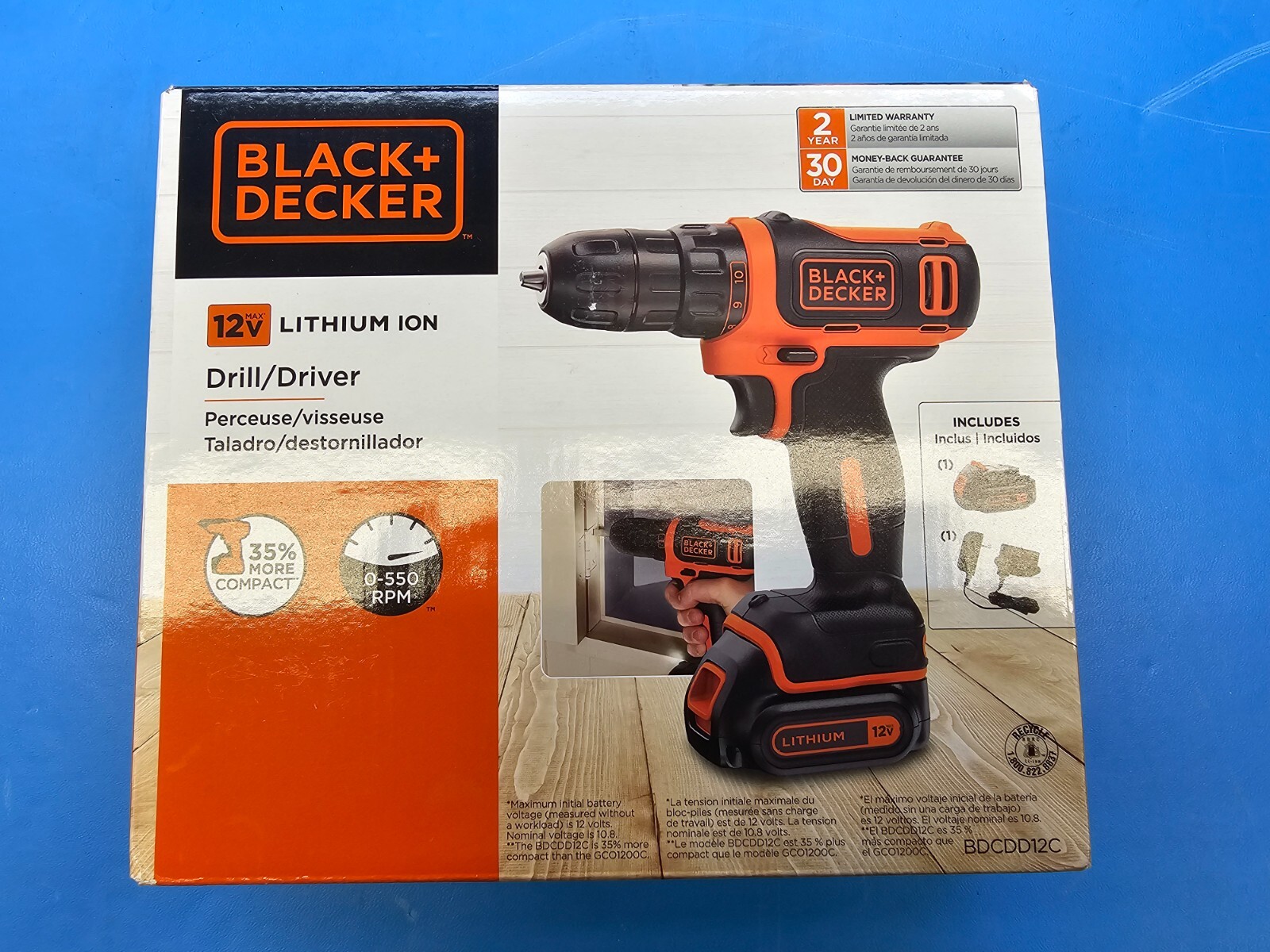 NEW , 2 BLACK+DECKER UNITS, 1 LDX120C 20V Max Lithium-Ion Cordless & 1 BDCDD12