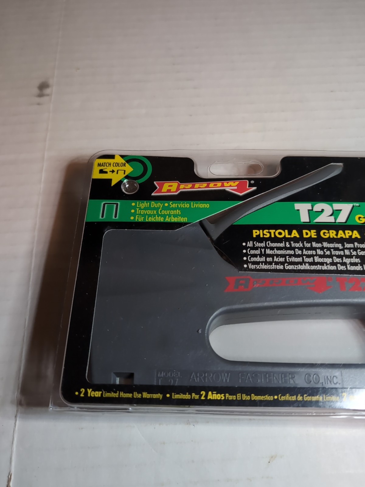 Arrow Light Duty Staple Gun Tacker T-27 Made In USA Gray New