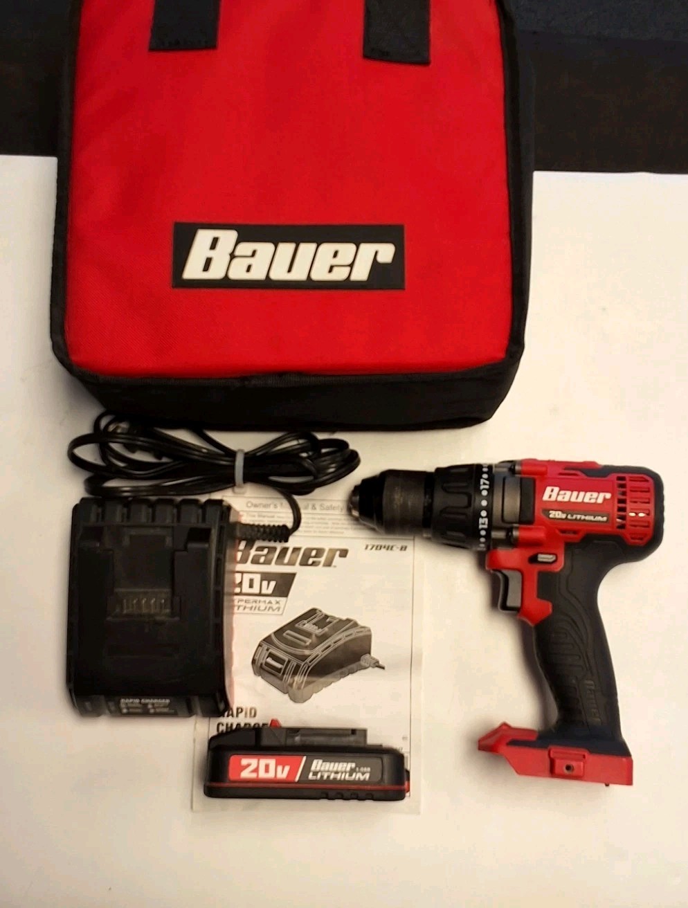 Bauer 20v ½ » Drill/Driver Model 1791C-B1, 1.5Ah Battery, Charger, And…