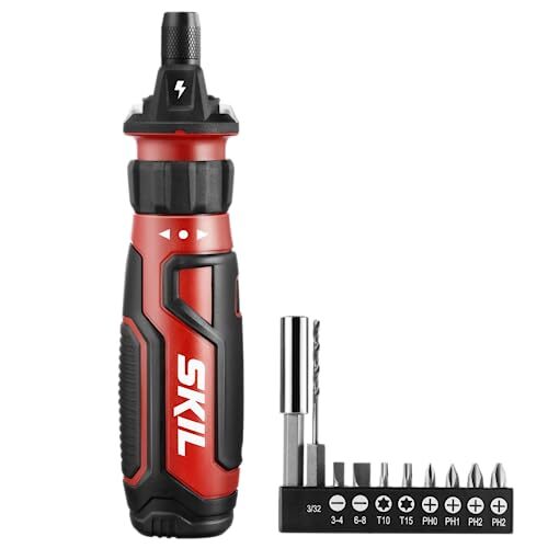 USB Rechargeable 4V Cordless Screwdriver with Electric Circuit Sensor Set Red