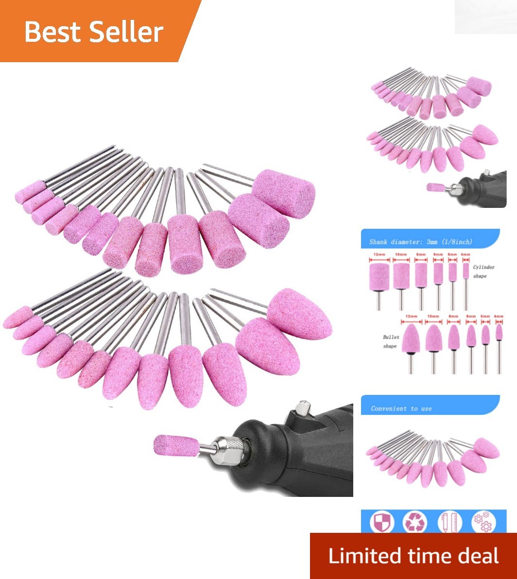 Rotary Tool Grinding Stones – 24pcs Set with Precision Grit for Metal and Glass
