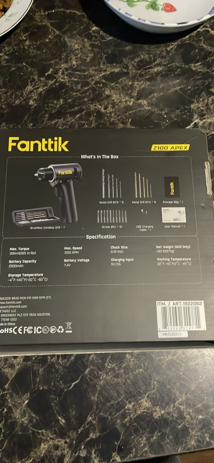 Fanttik Z100 Apex Smart Brushless Cordless Drill 1250RPM with 20 PCS Bits