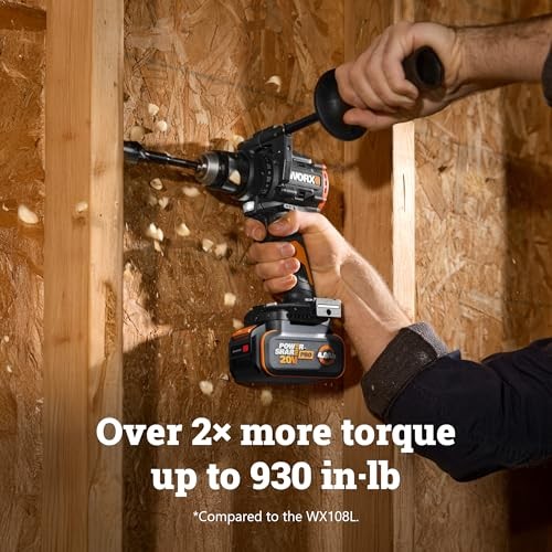 WORX Cordless Drill Driver 20V 930 in.lbs Brushless 4.0Ah