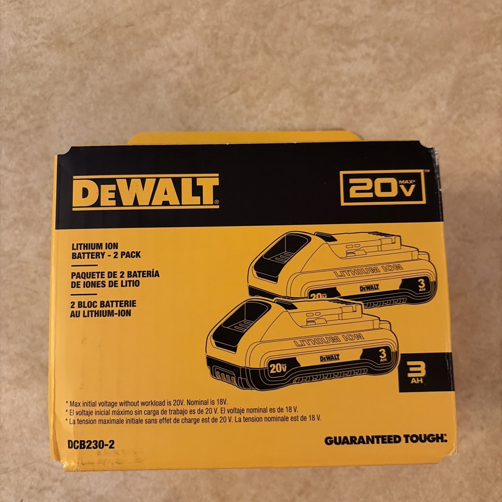 DeWalt (DCB230-2) 20V MAX Lithium Ion Compact Batteries 2 Pack (3 AH)