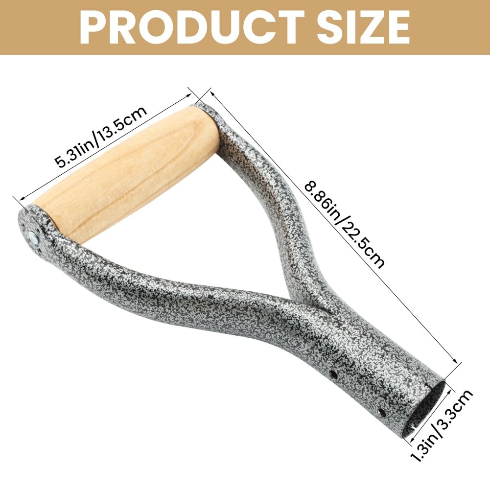 Shovel D Grip Handle, 32mm Inner Diameter Metal Replacement sliver