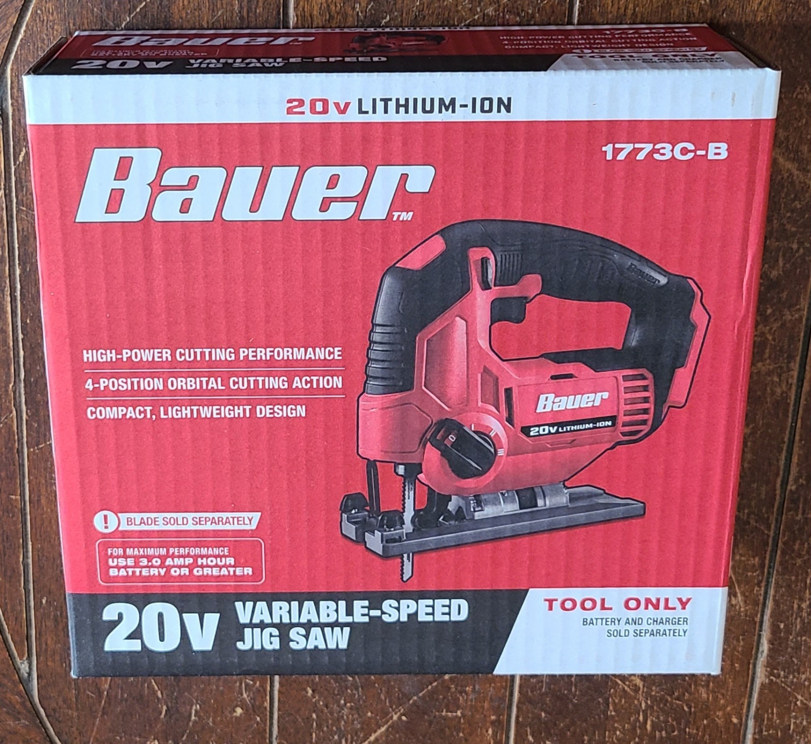 Bauer 20V Variable Speed Jigsaw -Tool Only- Item #59687