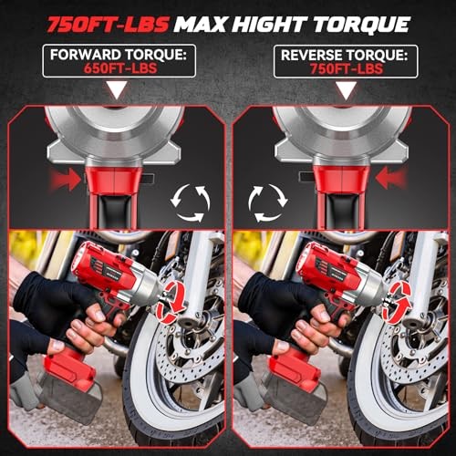 Cordless Impact Wrench 1/2 750ft-lbs Compatible with Milwaukee 18V (Bartool)