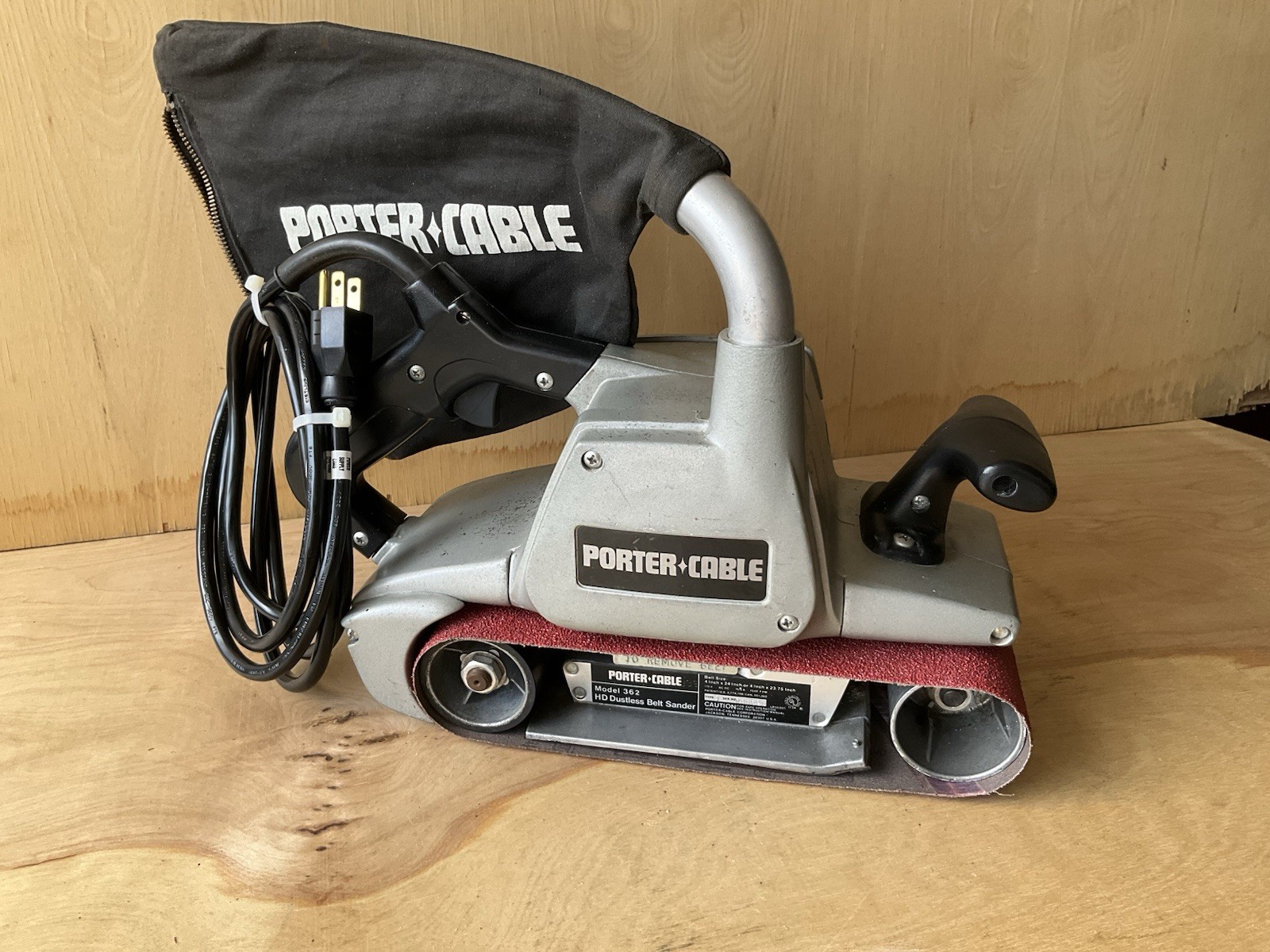 Porter Cable Model 362 HD Dustless Belt Sander Type 1 Made In USA Works Great