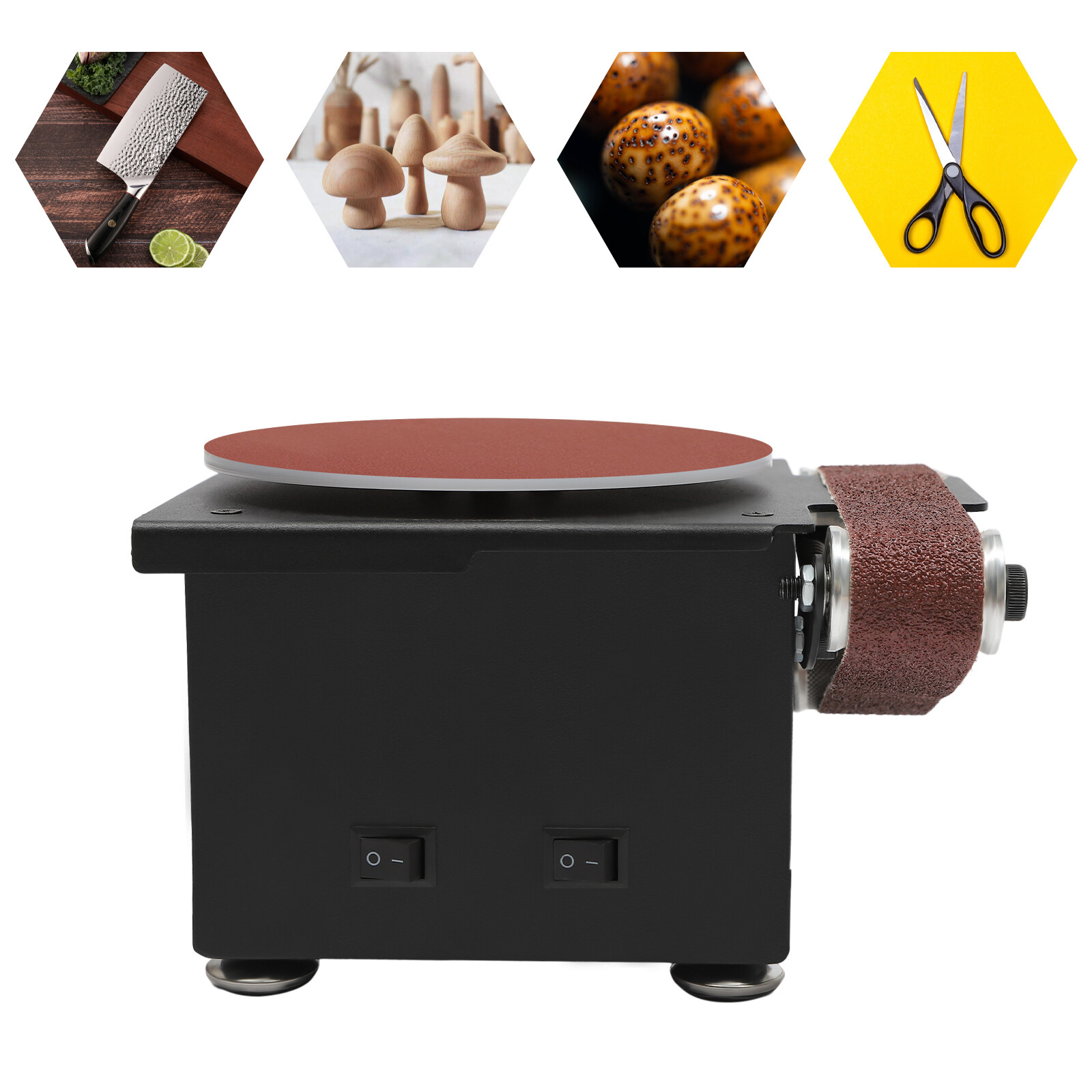 7 Gear Speed Electric Mini Grinding Sander Belt Disc Sander Sanding Machine 100W