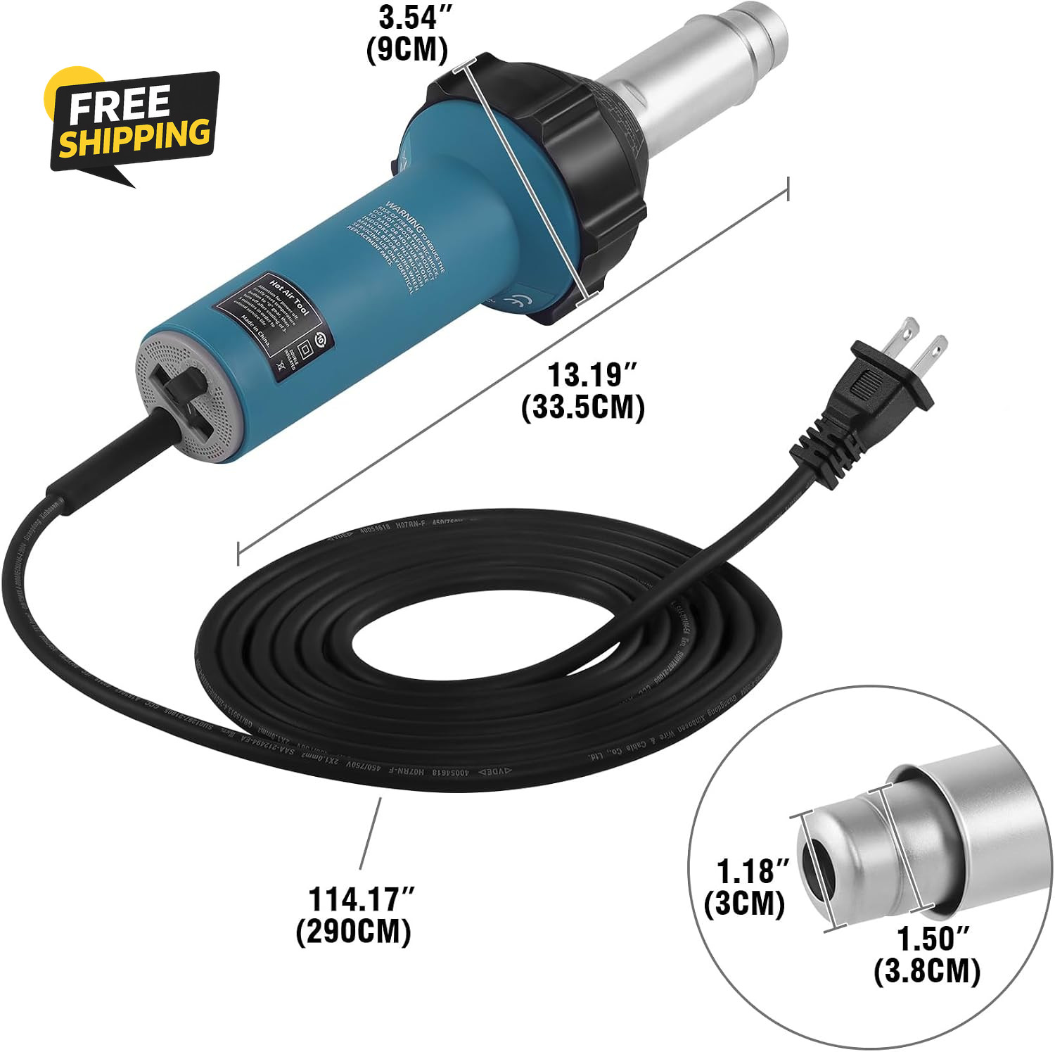 1600W 110V Hot Air Plastic Welder TPO PVC Vinyl Welding 40-600C Kit
