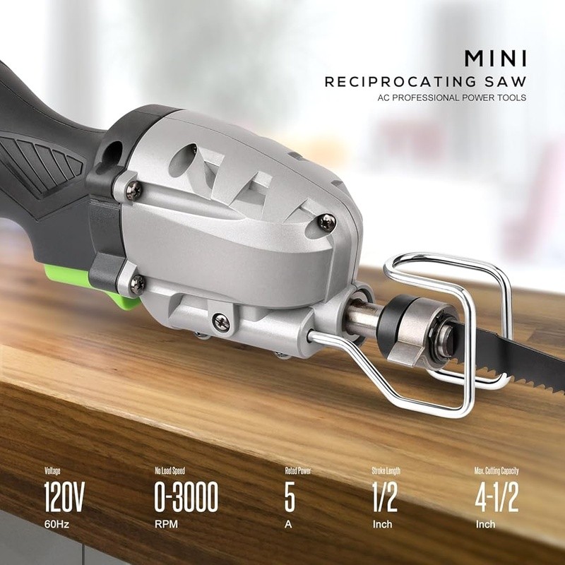 High Speed Electric Reciprocating Saw 0-3000SPM Tool-less Blade Change Cutter US