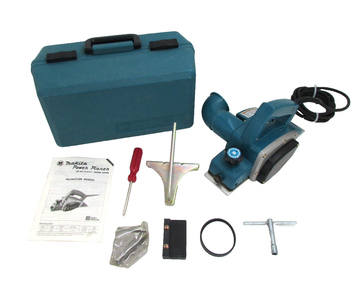 NICE! MAKITA TOOLS 3-1/4&Prime; HANDHELD POWER PLANER 1900B, w / CASE & MANY EXTRAS