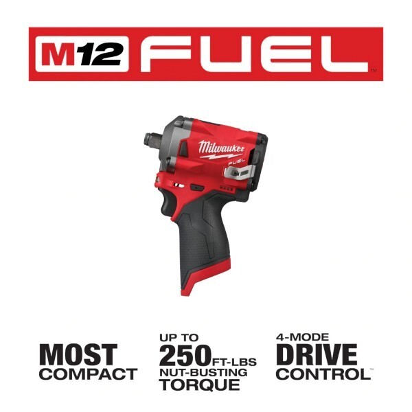 Milwaukee CANADA 12V Li-Ion Cordless Stubby 1/2&Prime; Impact Wrench (Bare)
