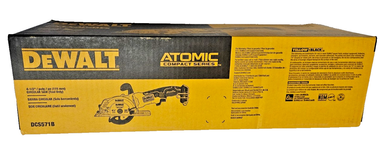 DEWALT DCS571B Atomic 20V MAX 4 1/2&Prime; Compact Circular Saw DCS571B Tool Only NEW