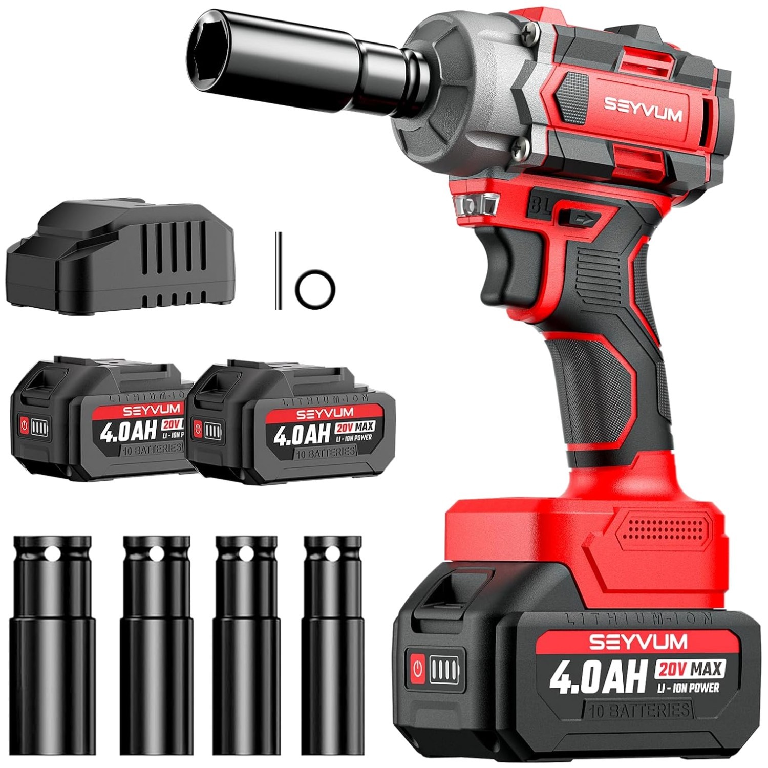 Cordless Impact Wrench 440 Ft-lbs Torque + 2 Batteries