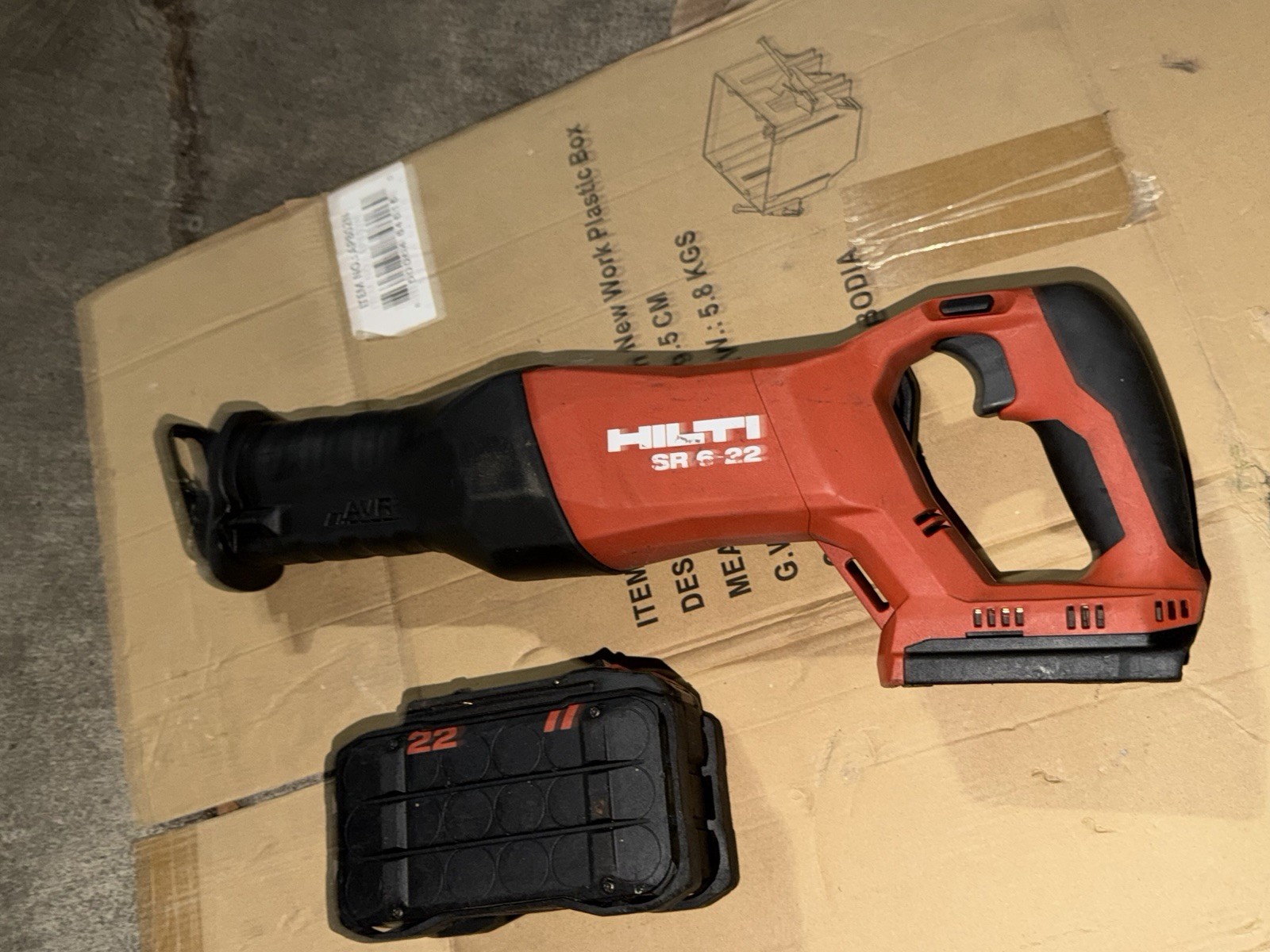 Hilti SR 6-22 NURON AVR Reciprocating saw, Tool And Battery 3.95ah