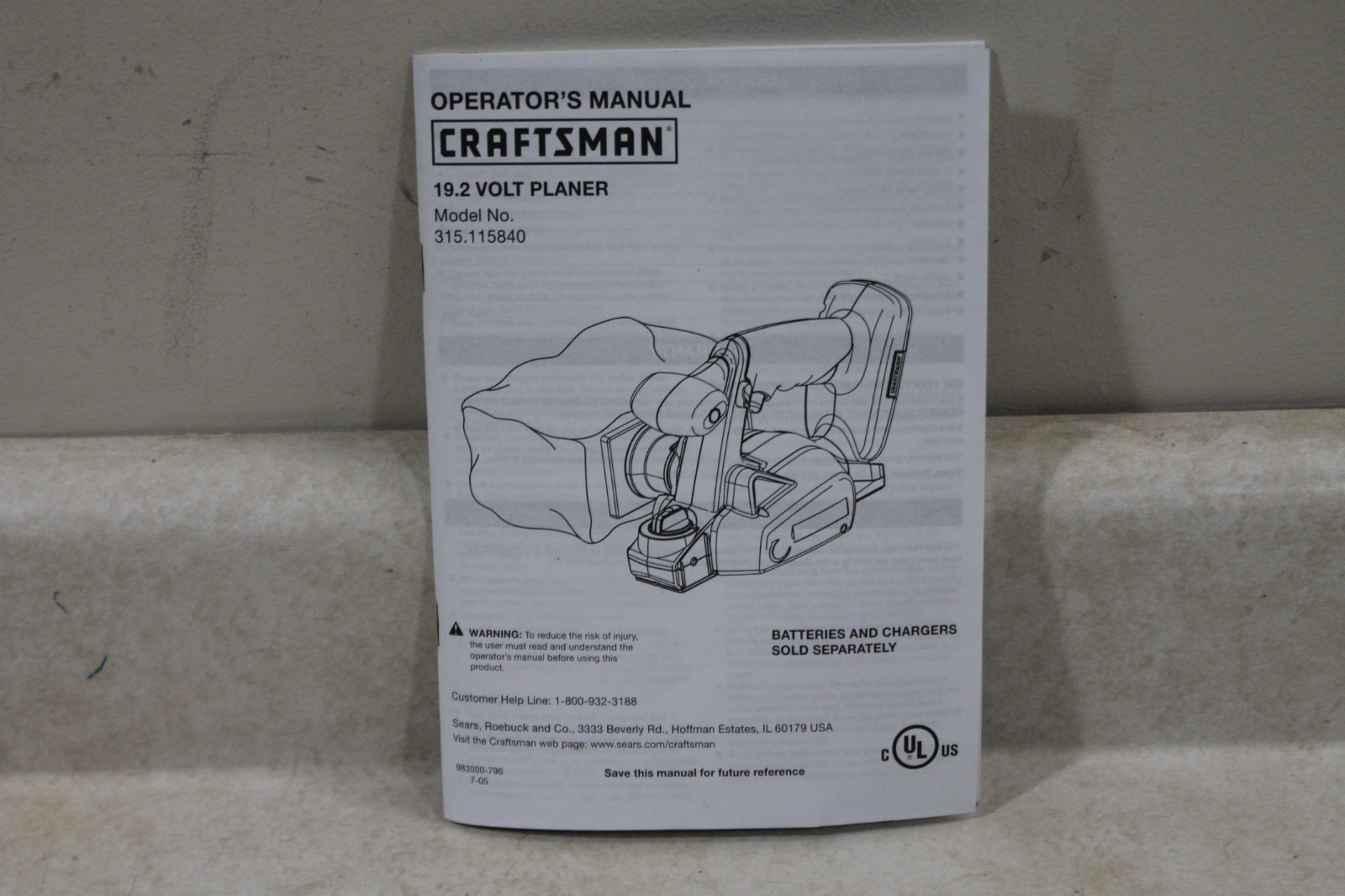 TESTED (video) Craftsman C3 19.2 Volt Planer w/ Bag & Manual 315.115840 Open Box