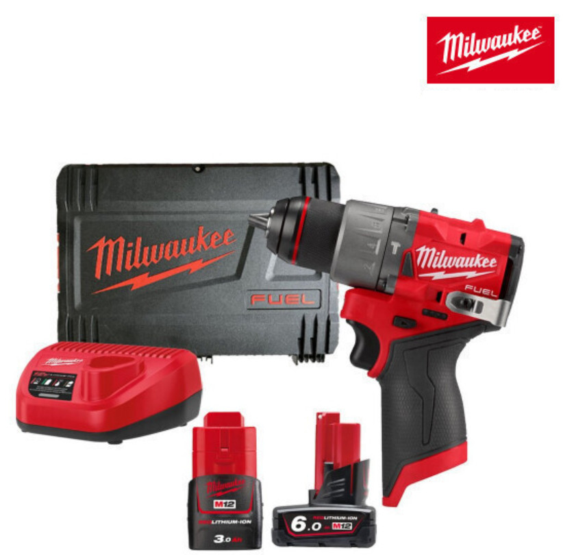 Milwaukee M12 FPD2 Fuel HammerDrill Driver 3.0Ah+6.0Ah 12V 45Nm 1550Rpm 13mm 1kg