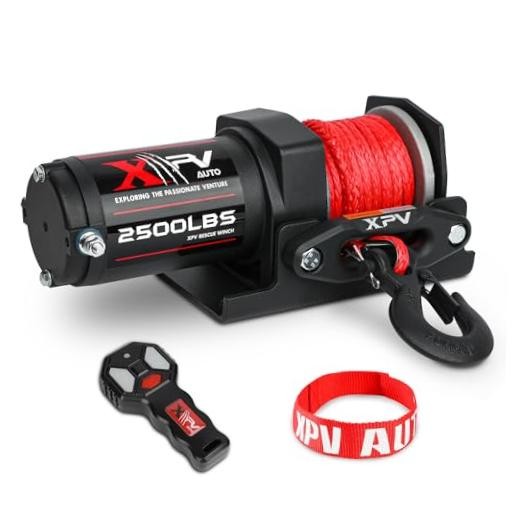 2500lbs Synthetic Winch with Remote Control 2500lb. synthetic with rmote Black