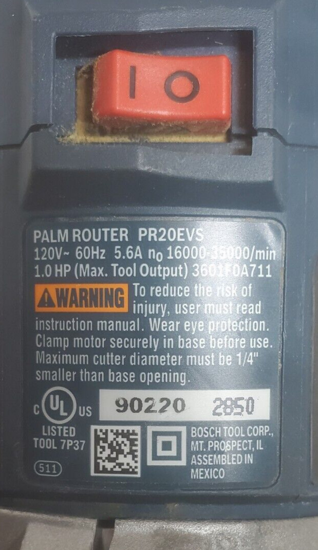 BOSCH PR20EVS PALM ROUTER 1/4&Prime; COLLET VARIABLE SPEED 16000-35000 RPM COLT 1.0 HP