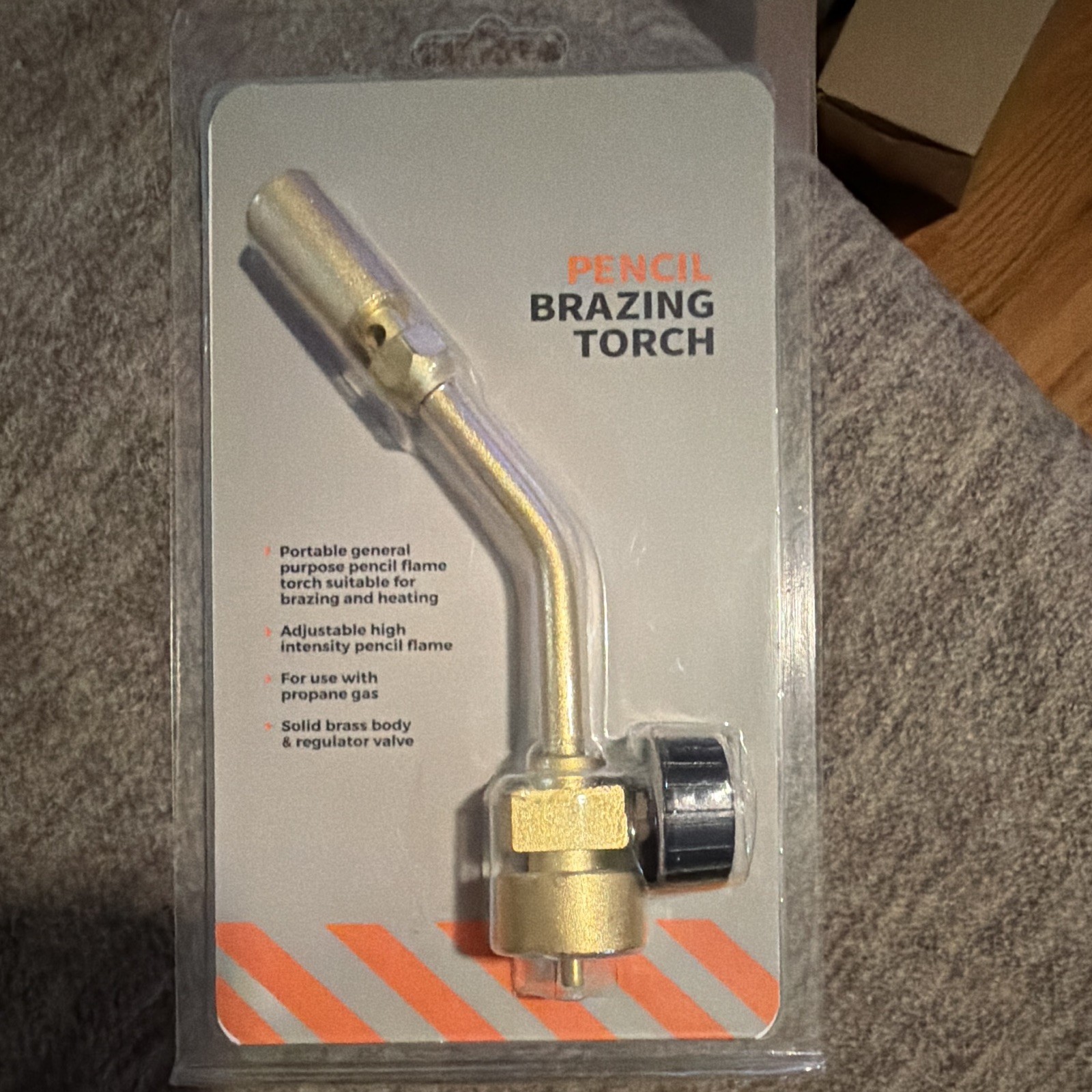 Propane Gas Pencil Brazing Torch Brass Body Adjustable Pencil Flame Gold