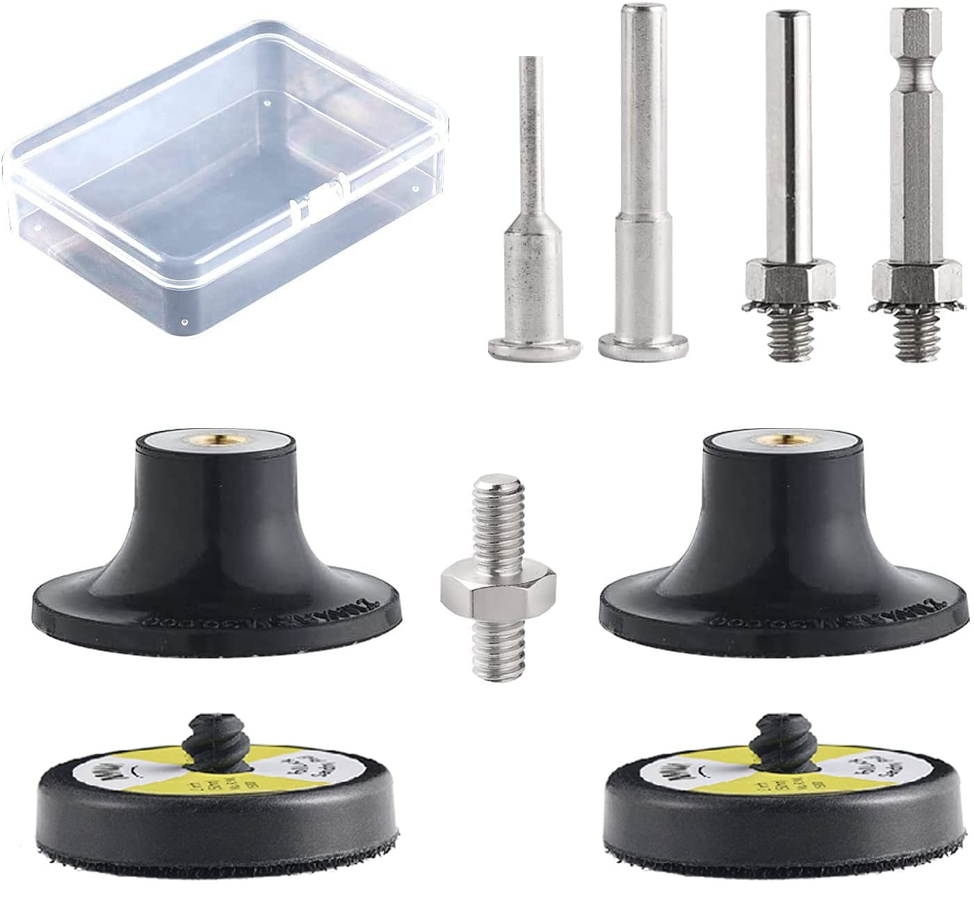 9 Pack 2 Inch Versatile Die Grinder Attachment Kit Roll Lock Pad Holders, with 1