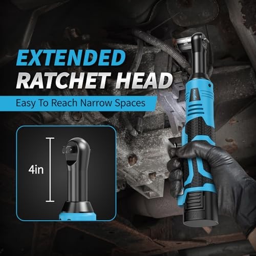 FULLYEA 3/8&Prime; Cordless Ratchet Wrench Set, 40 Ft-lbs, 550 RPM, 16.8V Electric