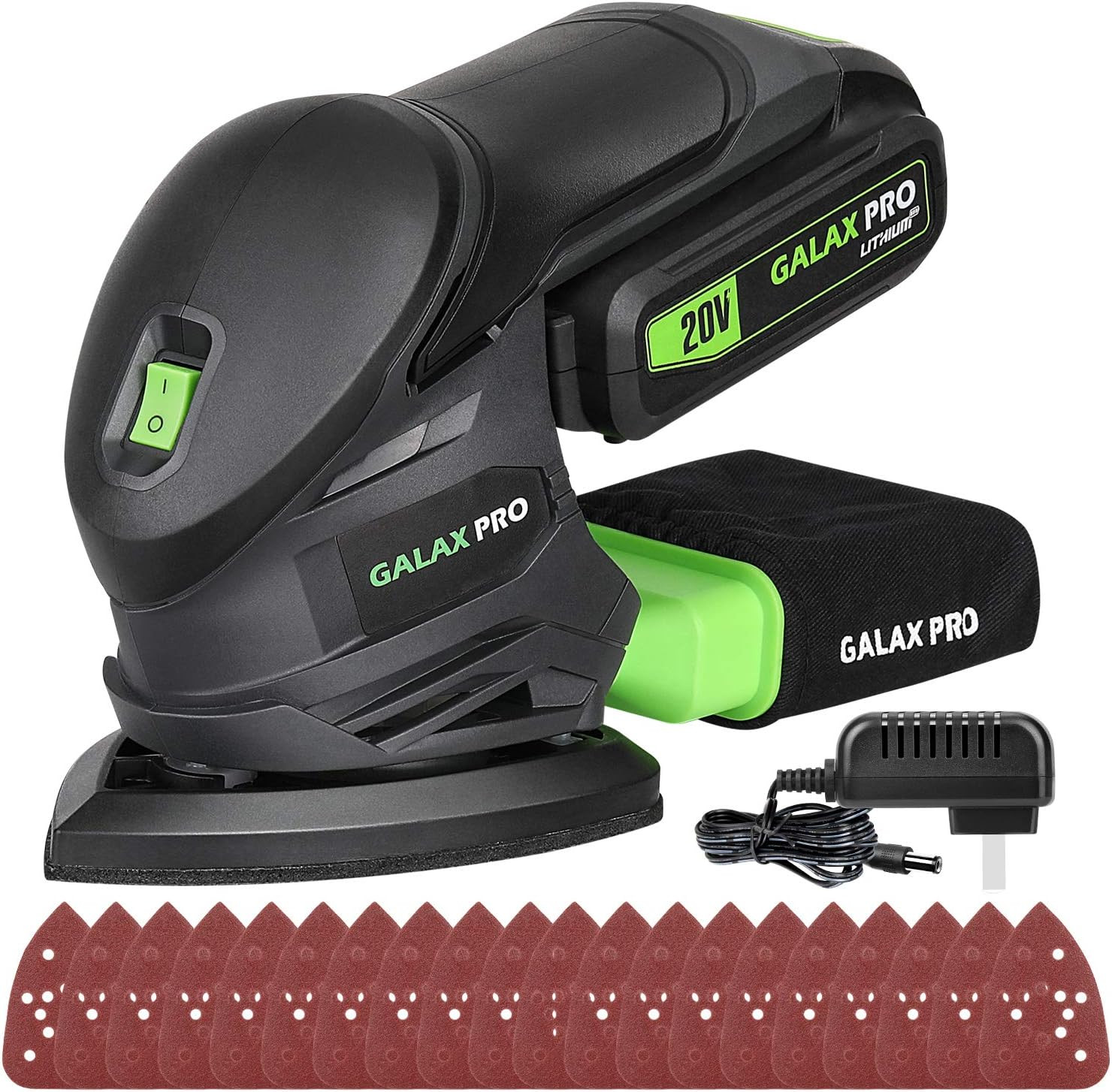 Cordless Detail Sander 20V, 20Pcs Sandpapers,12000 RPM Sanders with Dust Collect