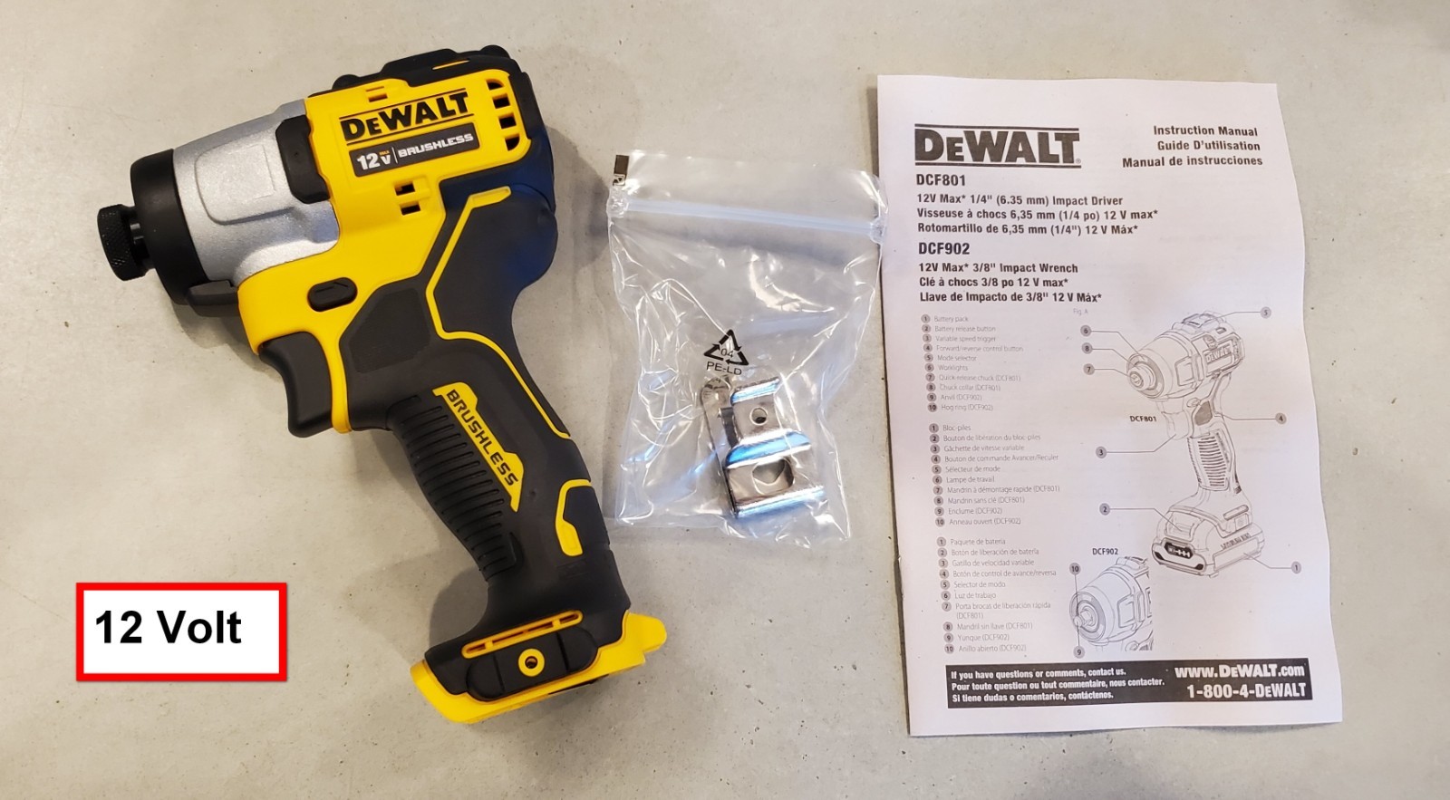 DeWALT DCF801B Xtreme 12V Max 1/4&Prime; Impact Driver. Bare 2025 12 Volt Tool only.