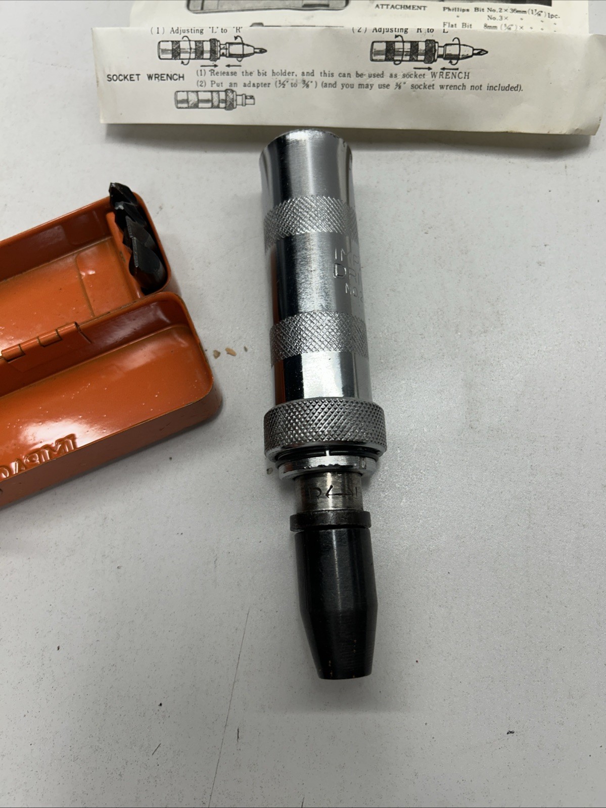 Very Good Condition Impact Driver. Nice Orange Metal Case W/ Bits & Instructions