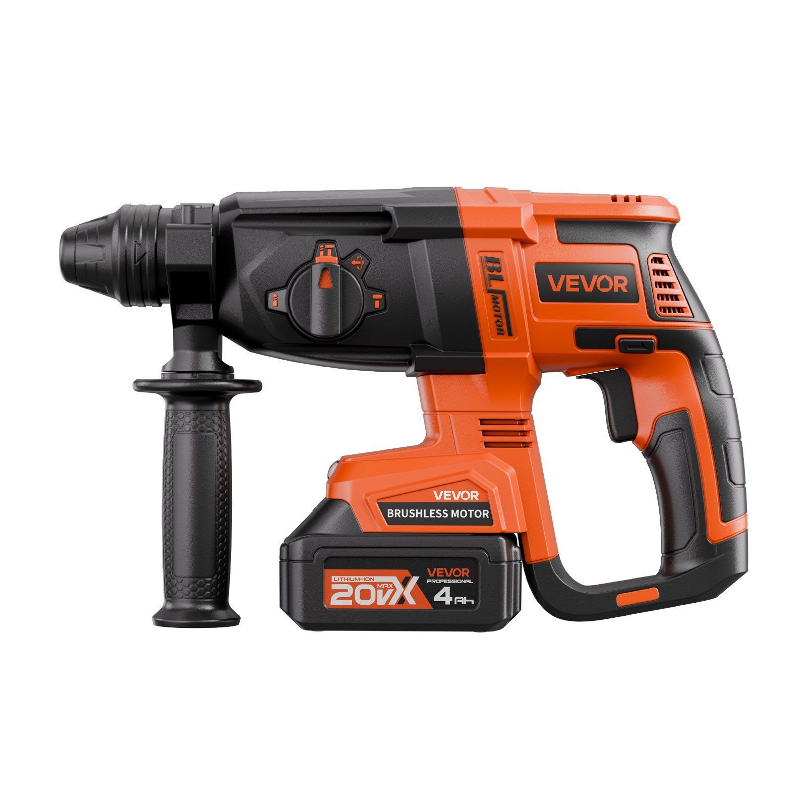 Cordless Brushless 2.8J 1in Rotary Hammer 1200RPM 4 Mode SDS-Plus