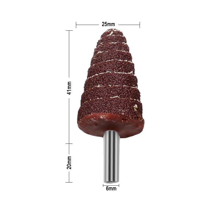 10PCS Tapered Cone Grinding Heads with 6MM Shank for Electric Grinding