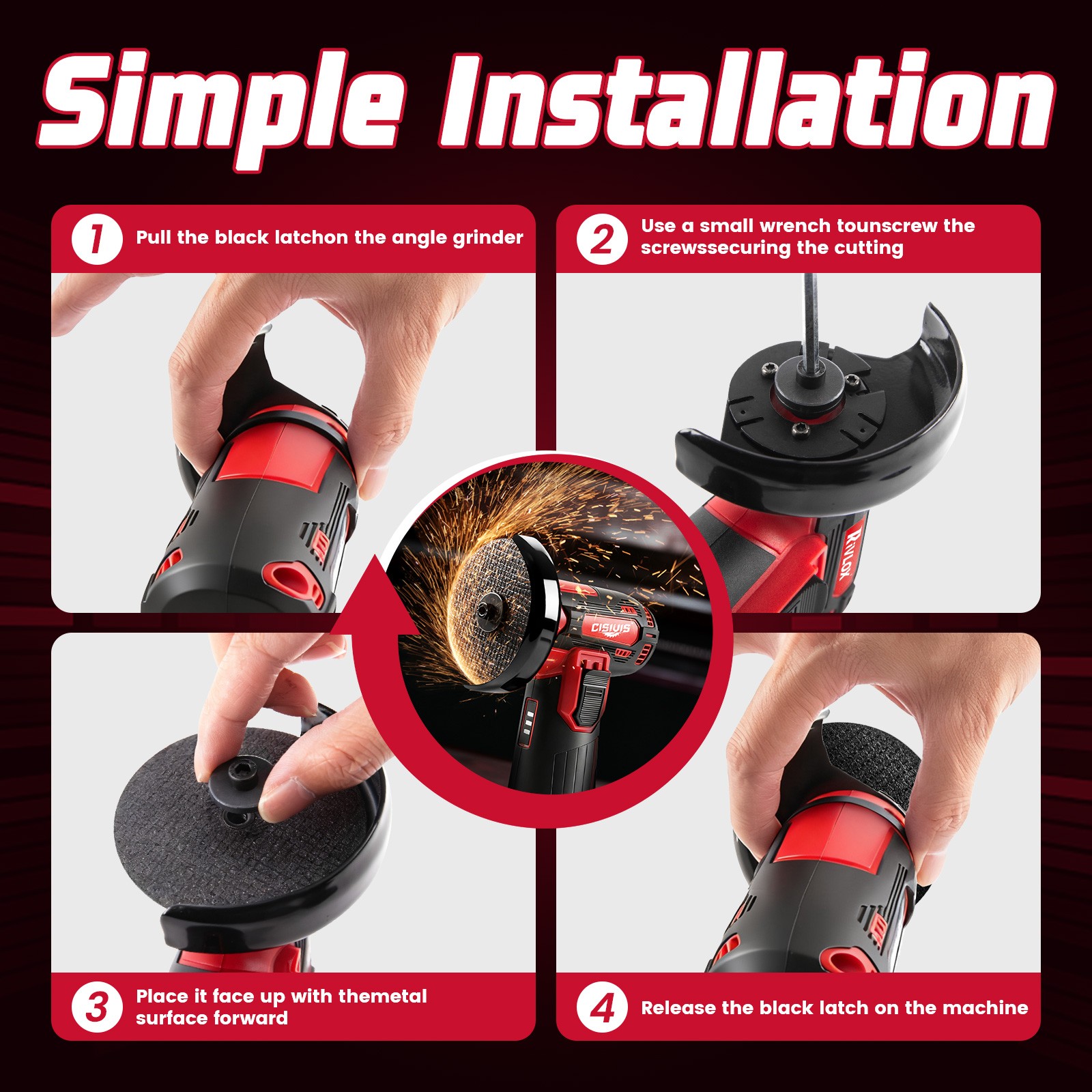 CISIVIS 3-Inch 12V Cordless Mini Angle Grinder Compact Power for Precision Work