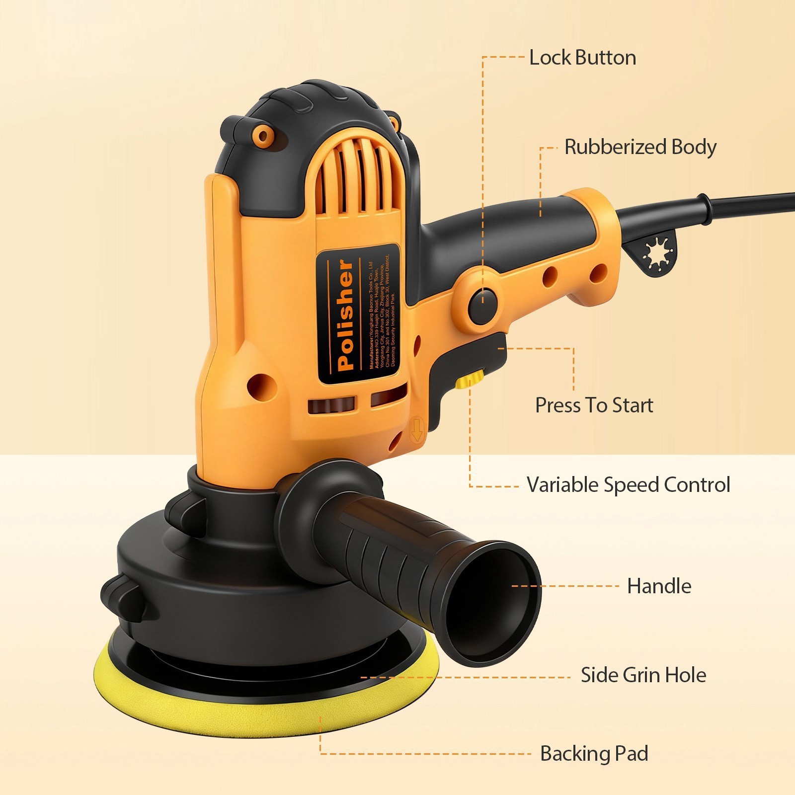 ✅1000W/2000W Car Polisher Buffer Sander 5&Prime;6&Prime;7&Prime; Pad Variable 7-Speed Professional