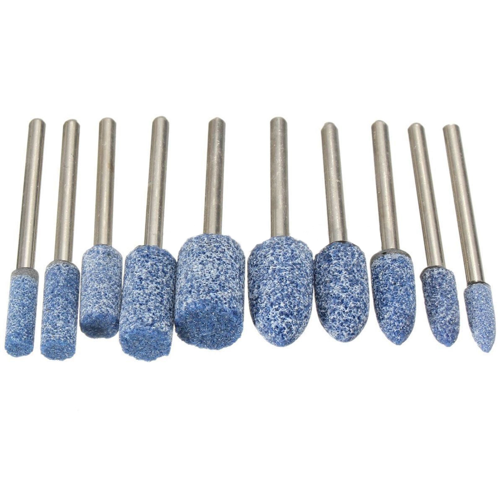 10Pack 1/8&Prime; Abrasive Mounted Grinding Stone Rotary Tool Set Wheel Head Dremel s