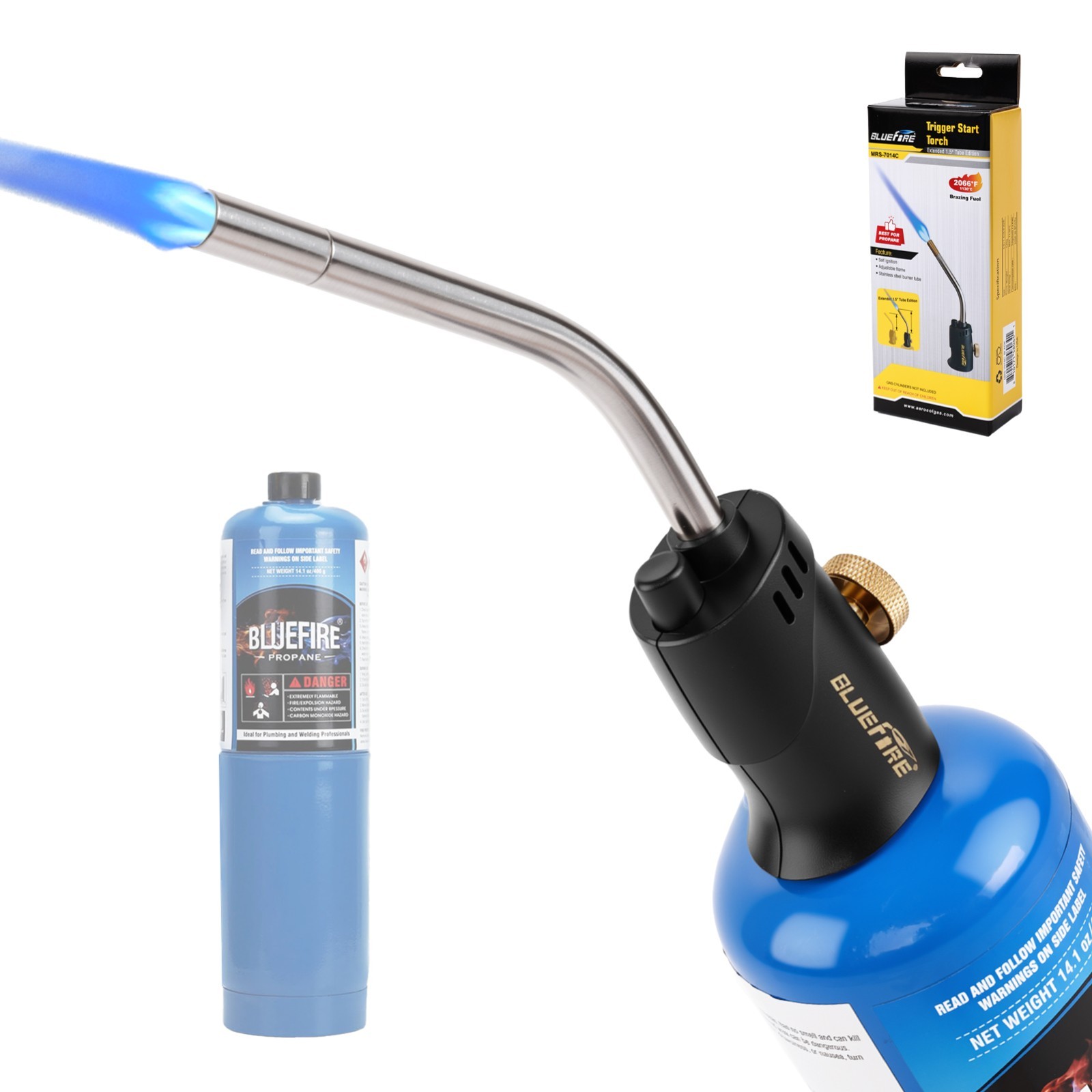 MRS-7014C Trigger-Start Torch Head for Propane Fuel 1.5&Prime; Extension Self Ignition