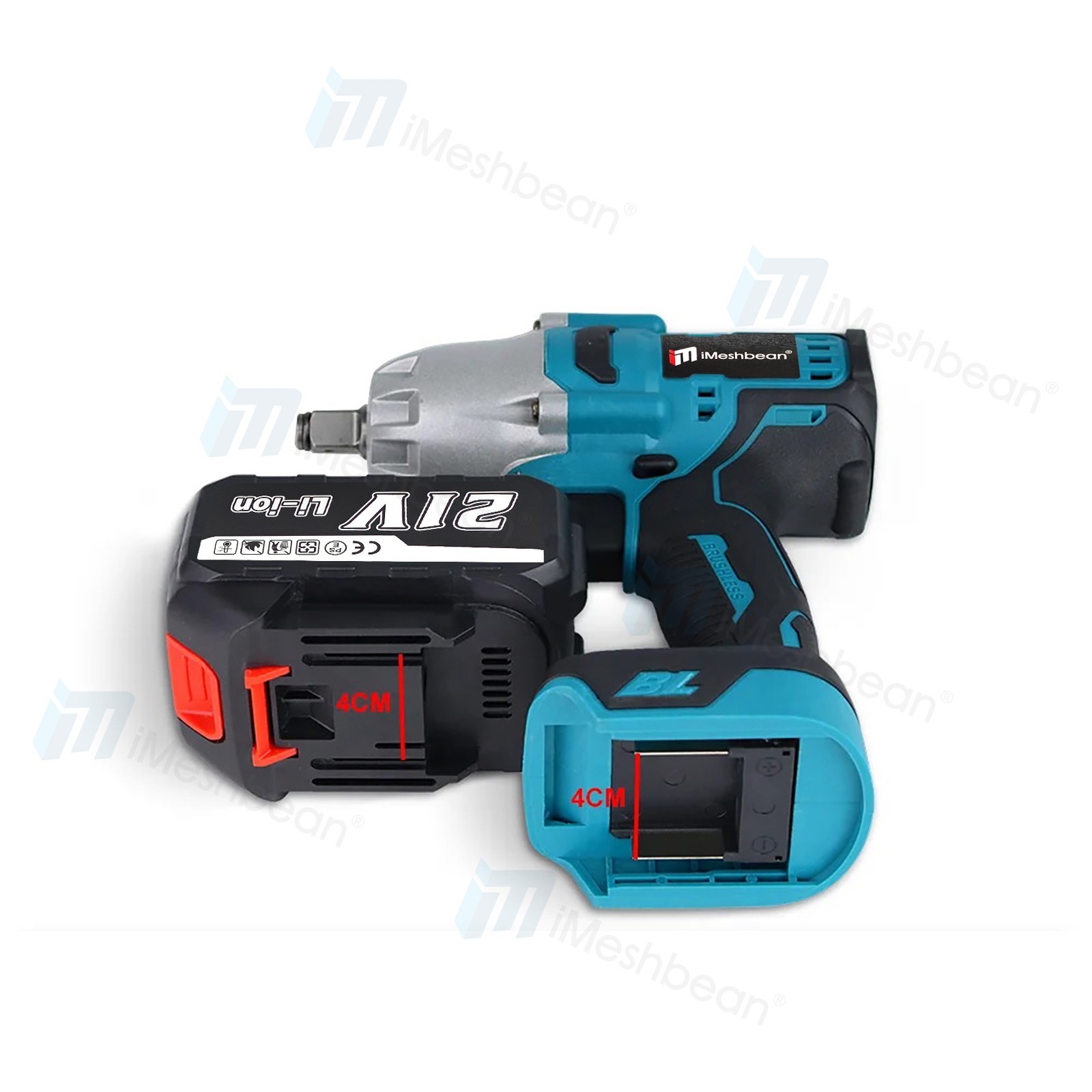800Nm Cordless Electric Impact Wrench 1/2 » Gun High Power Driver Li-ion Battery