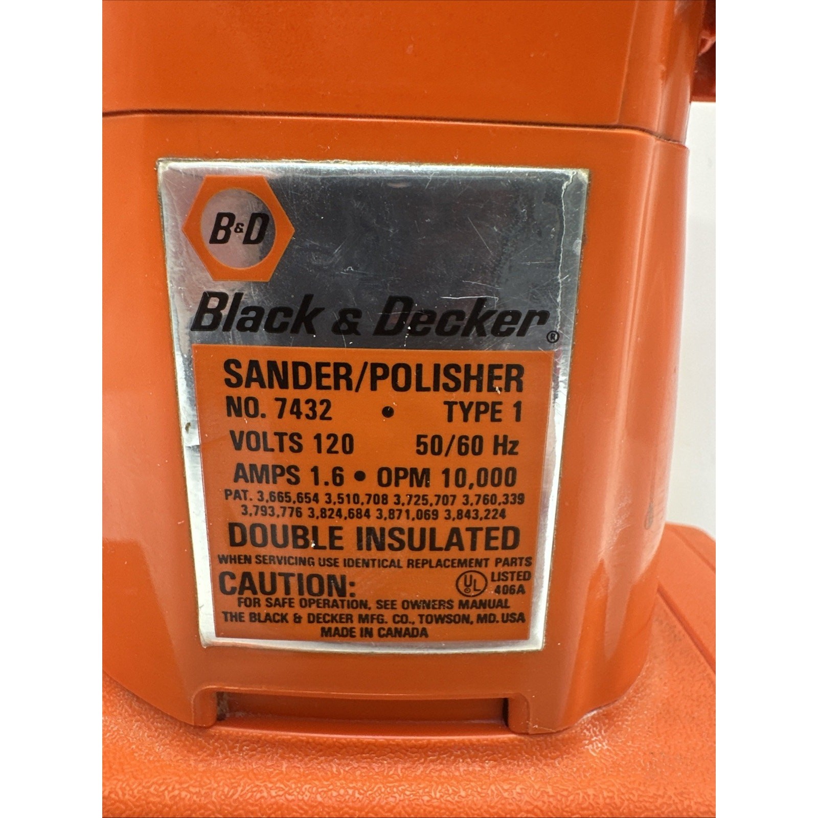 Vintage Black & Decker No. 7432 Sander / Polisher – Made in Canada, Tested {140