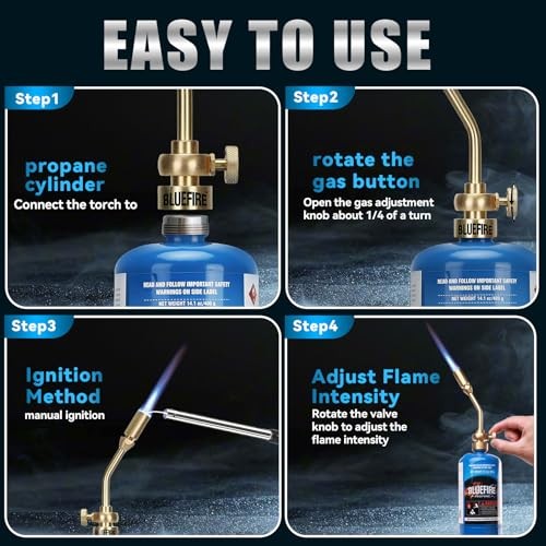 BLUEFIRE Solid Brass Jumbo Pencil Flame Gas Welding Torch Head Torch Only